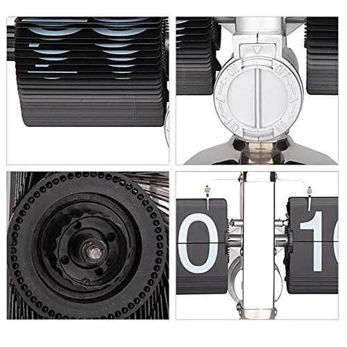 QGT Clocks Balance Shaped Metal Auto Flip Down Clock Desktop Decorative Clock with Single Holder
