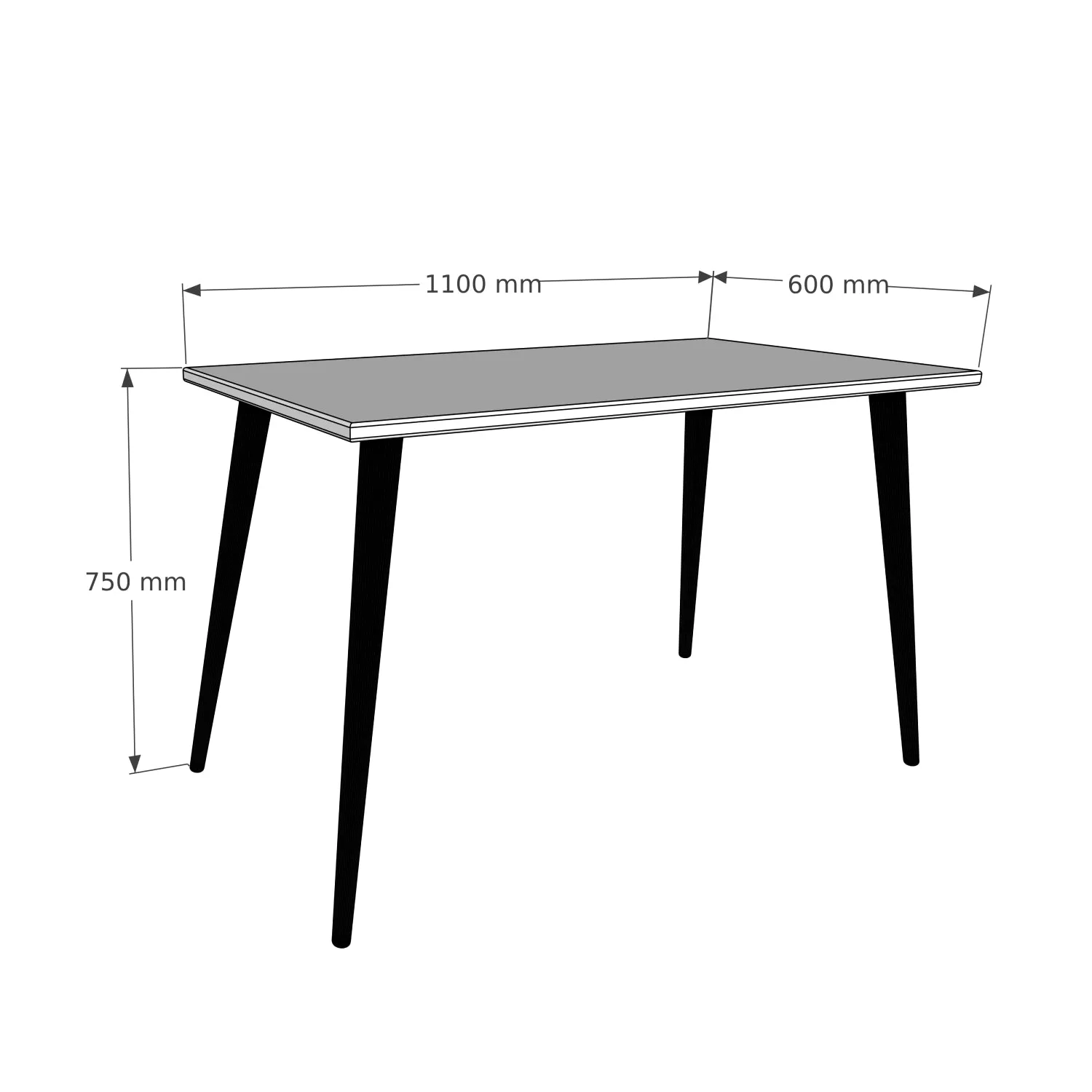 Solid Pine Wood Handmade Computer Desk with Beechwood Legs Ilana