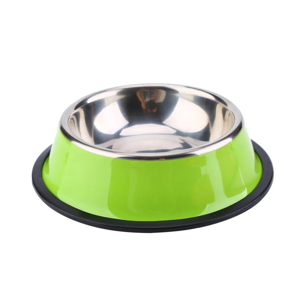 Stainless Steel Base Feeder Bowls  with Anti-slip Rubber for Dogs Cats and Pets