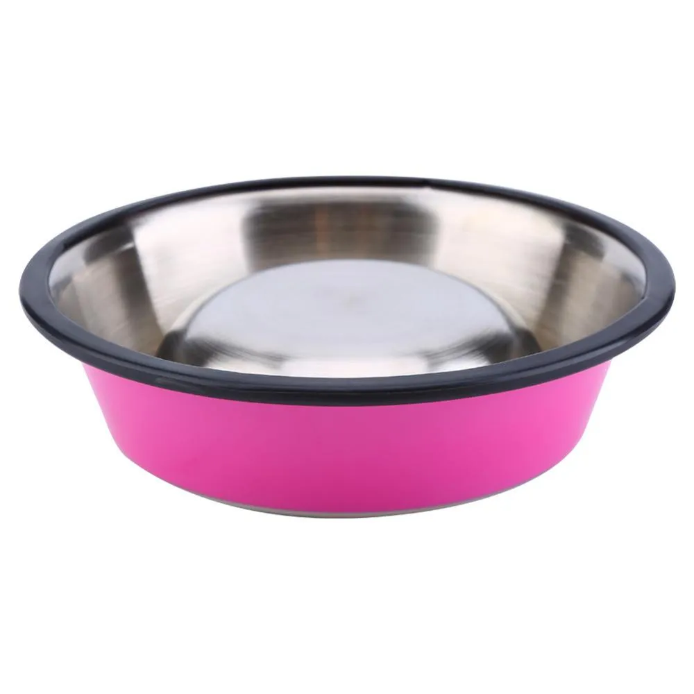 Stainless Steel Base Feeder Bowls  with Anti-slip Rubber for Dogs Cats and Pets