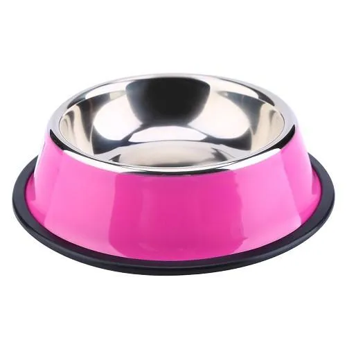 Stainless Steel Base Feeder Bowls  with Anti-slip Rubber for Dogs Cats and Pets