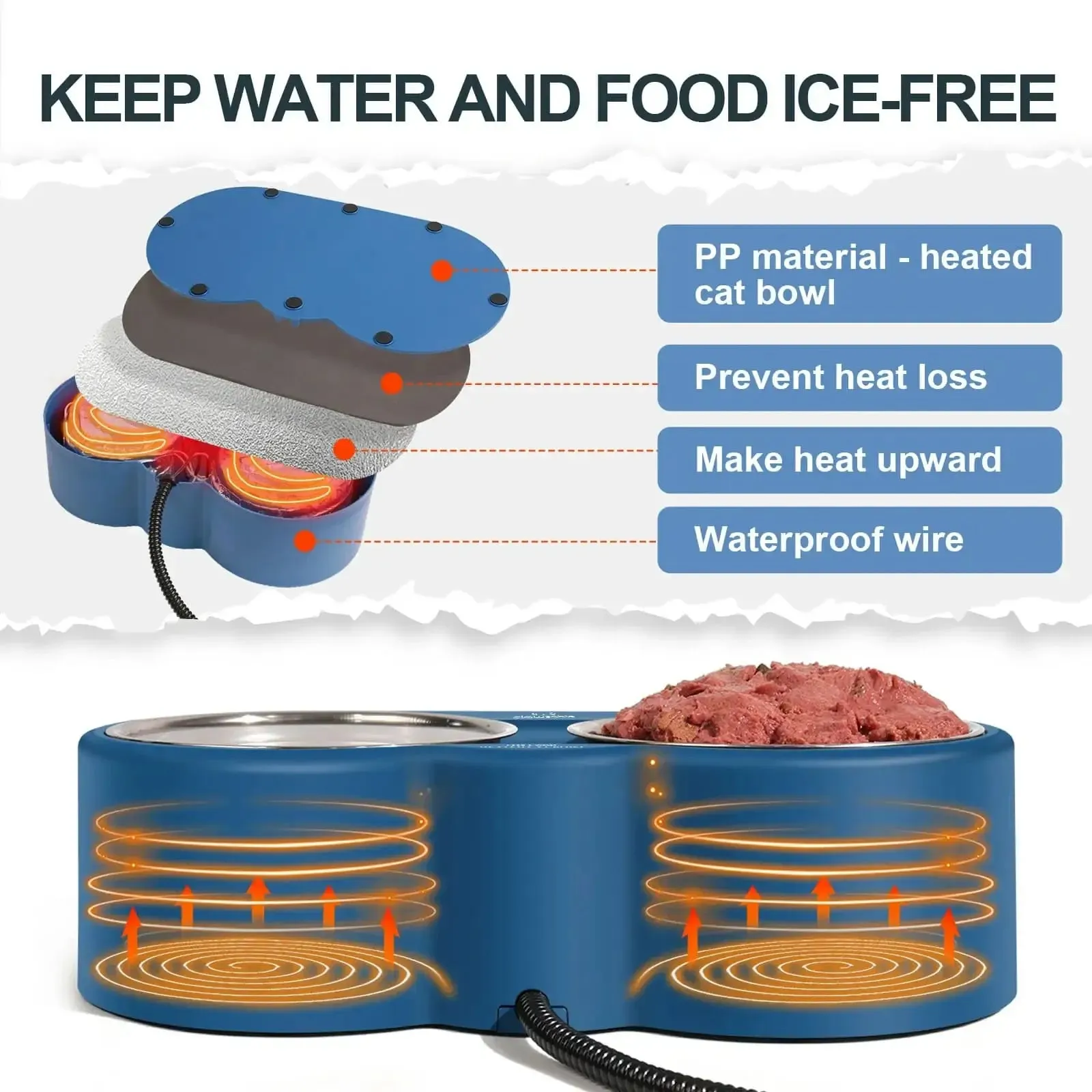 Stainless Steel Heated Pet Bowl