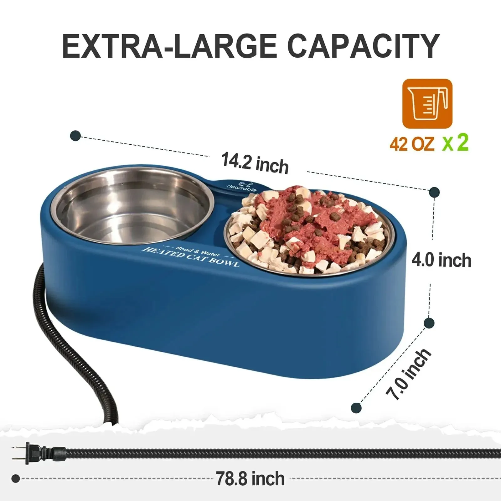 Stainless Steel Heated Pet Bowl
