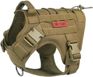 Tactical Dog Harness Vest with Handle, Military Dog Harness for Large Medium Dogs,No-Pull Service Dog Vest with Hook & Loop Panels,Adjustable Dog Vest Harness for Walking Hiking Training
