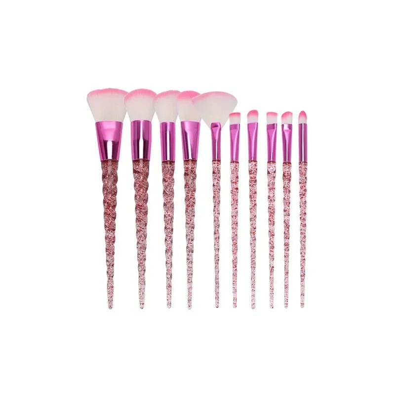 Unicorn Glitter Design Makeup Brushes Set