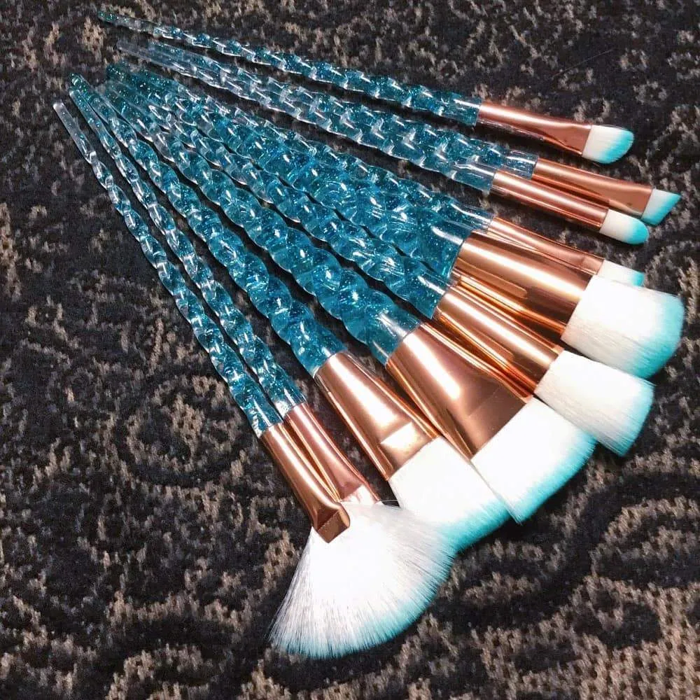 Unicorn Glitter Design Makeup Brushes Set