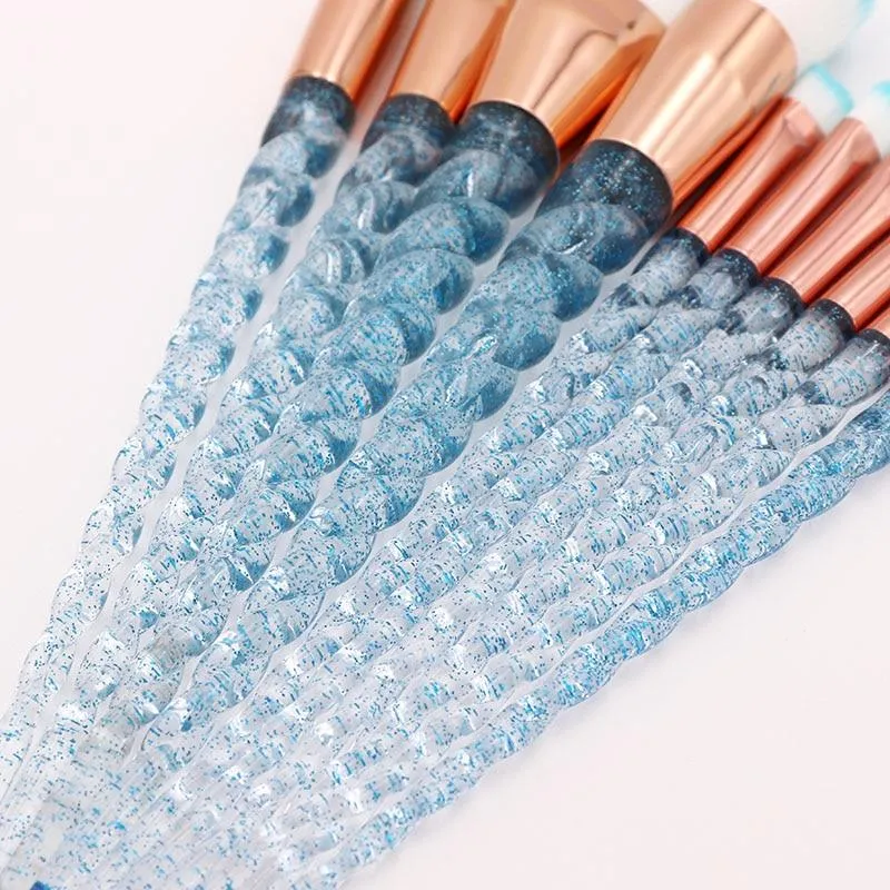 Unicorn Glitter Design Makeup Brushes Set