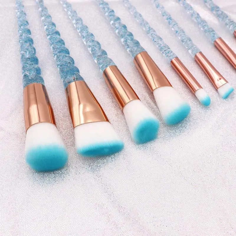 Unicorn Glitter Design Makeup Brushes Set