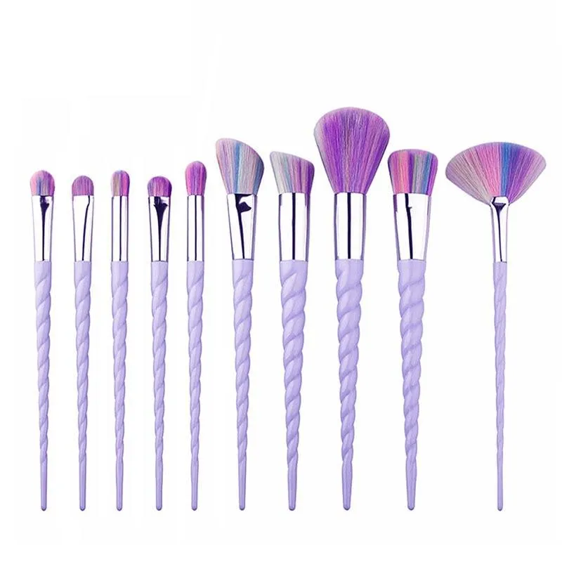 Unicorn Glitter Design Makeup Brushes Set