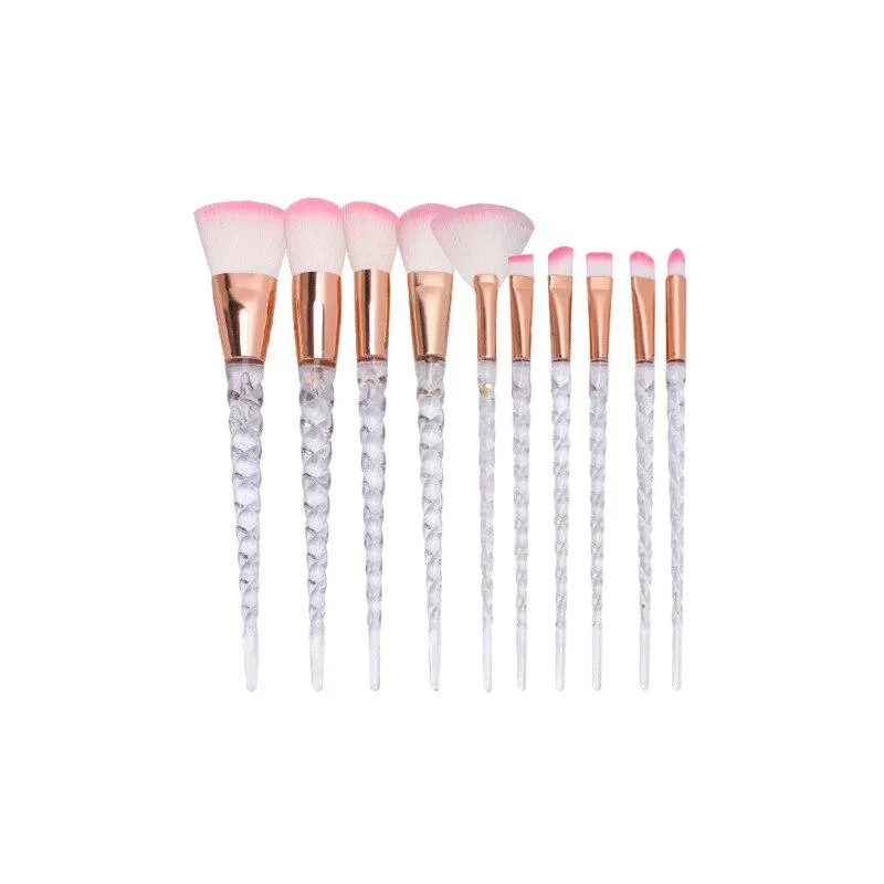 Unicorn Glitter Design Makeup Brushes Set