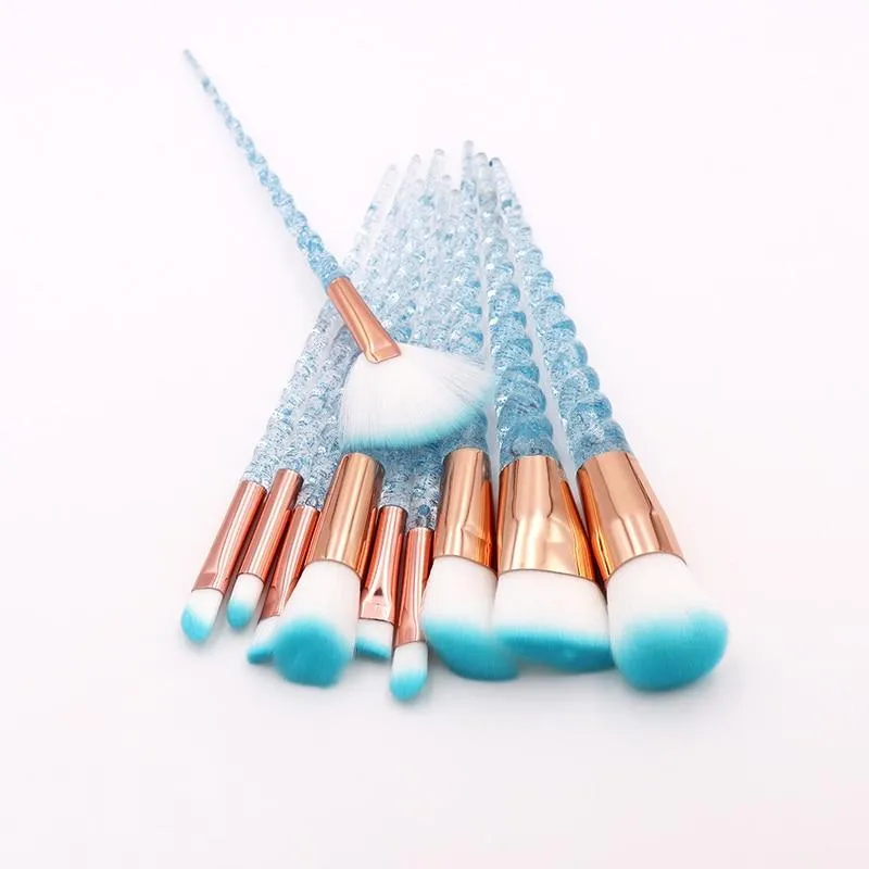 Unicorn Glitter Design Makeup Brushes Set