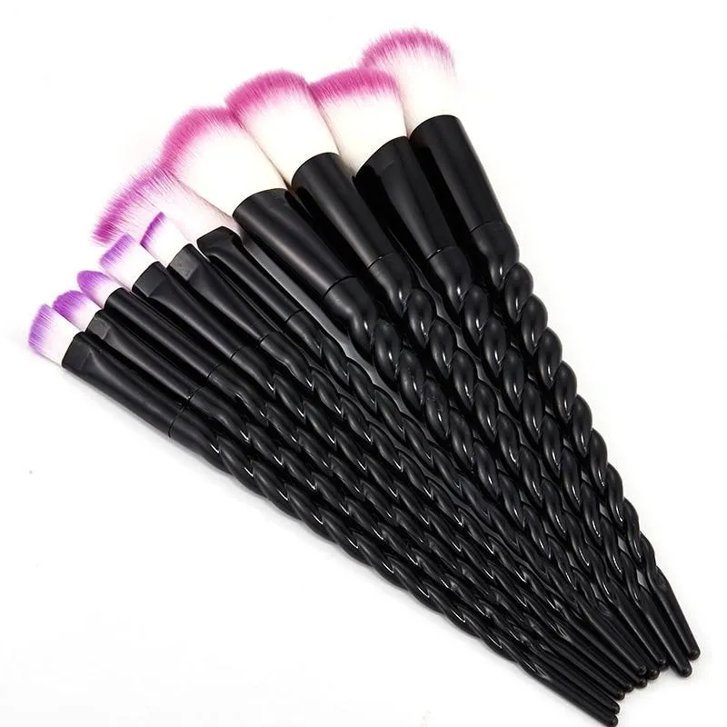 Unicorn Glitter Design Makeup Brushes Set