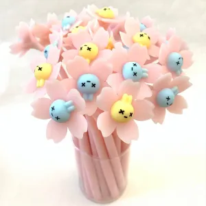 X 22419 SAKURA RABBIT FLOWER WIGGLE GEL PEN-DISCONTINUED